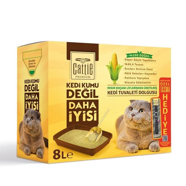Cattie Süper Topaklanan Mısır Koçanı Kedi Tuvaleti Dolgusu 8 Lt Cattie Süper Topaklanan Mısır Koçanı Kedi Tuvaleti Dolgusu 8 Lt