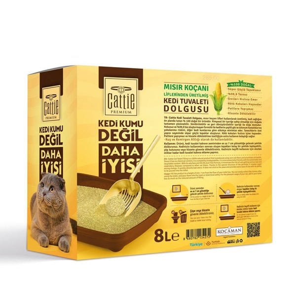 Cattie Süper Topaklanan Mısır Koçanı Kedi Tuvaleti Dolgusu 8 Lt Cattie Süper Topaklanan Mısır Koçanı Kedi Tuvaleti Dolgusu 8 Lt