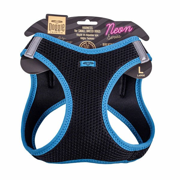 Doggie Havalı Dokuma Neon Küçük Irk Köpek Göğüs Tasması Large Mavi 42-48 Cm Doggie Havalı Dokuma Neon Küçük Irk Köpek Göğüs Tasması Large Mavi 42-48 Cm