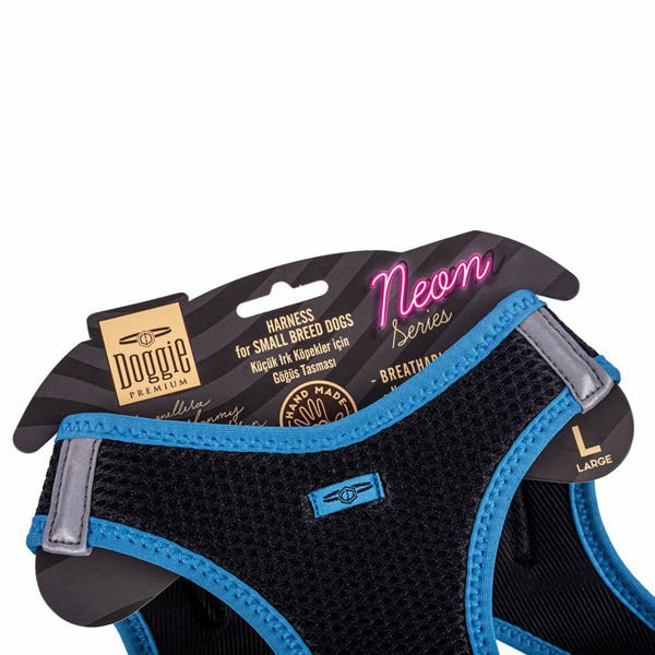 Doggie Havalı Dokuma Neon Küçük Irk Köpek Göğüs Tasması Large Mavi 42-48 Cm Doggie Havalı Dokuma Neon Küçük Irk Köpek Göğüs Tasması Large Mavi 42-48 Cm