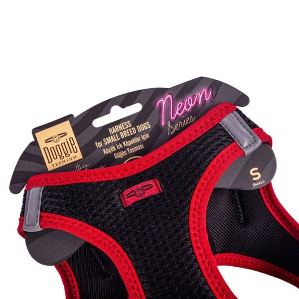 Doggie Havalı Dokuma Neon Küçük Irk Köpek Göğüs Tasması Small Kırmızı 32-38 Cm Doggie Havalı Dokuma Neon Küçük Irk Köpek Göğüs Tasması Small Kırmızı 32-38 Cm