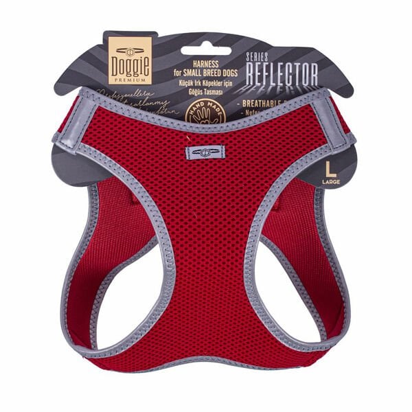 Doggie Havalı Dokuma Reflektör Küçük Irk Köpek Göğüs Tasması Large Kırmızı 42-48 Cm Doggie Havalı Dokuma Reflektör Küçük Irk Köpek Göğüs Tasması Large Kırmızı 42-48 Cm