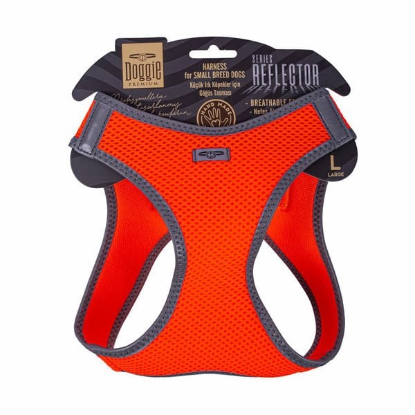 Doggie Havalı Dokuma Reflektör Küçük Irk Köpek Göğüs Tasması Large Turuncu 42-48 Cm Doggie Havalı Dokuma Reflektör Küçük Irk Köpek Göğüs Tasması Large Turuncu 42-48 Cm