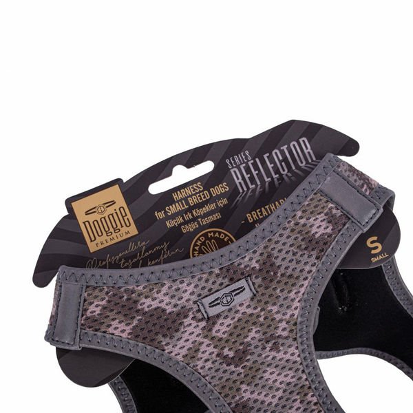 Doggie Havalı Dokuma Reflektör Küçük Irk Köpek Göğüs Tasması Small Kamuflaj 32-38 Cm Doggie Havalı Dokuma Reflektör Küçük Irk Köpek Göğüs Tasması Small Kamuflaj 32-38 Cm