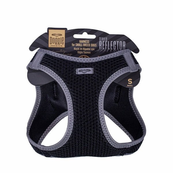 Doggie Havalı Dokuma Reflektör Küçük Irk Köpek Göğüs Tasması Small Siyah 32-38 Cm Doggie Havalı Dokuma Reflektör Küçük Irk Köpek Göğüs Tasması Small Siyah 32-38 Cm