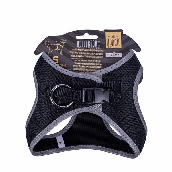 Doggie Havalı Dokuma Reflektör Küçük Irk Köpek Göğüs Tasması Small Siyah 32-38 Cm Doggie Havalı Dokuma Reflektör Küçük Irk Köpek Göğüs Tasması Small Siyah 32-38 Cm