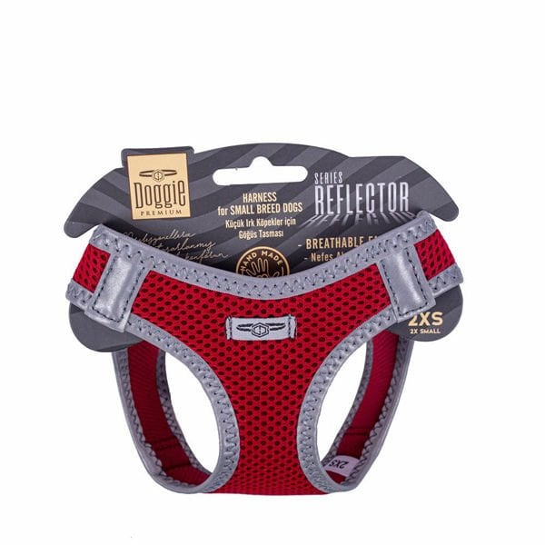 Doggie Havalı Dokuma Reflektör Küçük Irk Köpek Göğüs Tasması Xxsmall Kırmızı 26-30 Cm Doggie Havalı Dokuma Reflektör Küçük Irk Köpek Göğüs Tasması Xxsmall Kırmızı 26-30 Cm