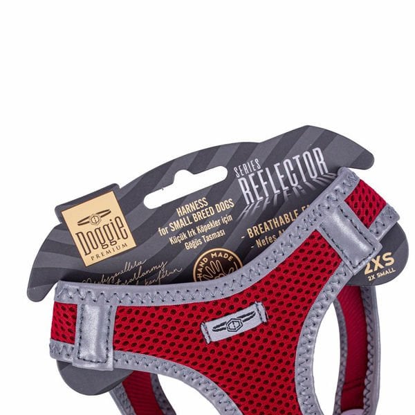 Doggie Havalı Dokuma Reflektör Küçük Irk Köpek Göğüs Tasması Xxsmall Kırmızı 26-30 Cm Doggie Havalı Dokuma Reflektör Küçük Irk Köpek Göğüs Tasması Xxsmall Kırmızı 26-30 Cm