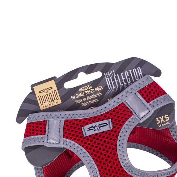 Doggie Havalı Dokuma Reflektör Küçük Irk Köpek Göğüs Tasması Xxxsmall Kırmızı 22-26 Cm Doggie Havalı Dokuma Reflektör Küçük Irk Köpek Göğüs Tasması Xxxsmall Kırmızı 22-26 Cm