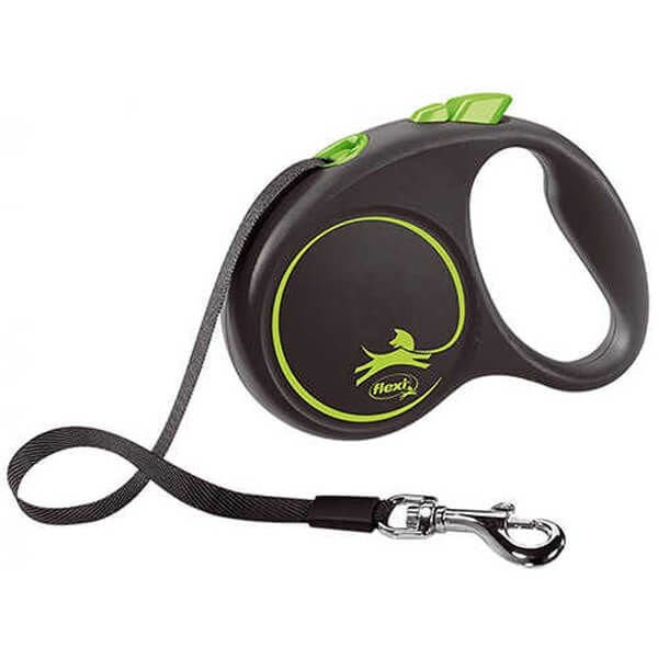 Flexi Black Design Şerit Otomatik Köpek Gezdirme Tasması Yeşil Small 5 Mt Flexi Black Design Şerit Otomatik Köpek Gezdirme Tasması Yeşil Small 5 Mt