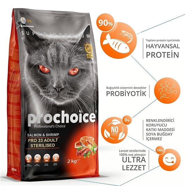Pro Choice Pro 33 Sterilised Somonlu Kısırlaştırılmış Kedi Maması 15 Kg Pro Choice Pro 33 Sterilised Somonlu Kısırlaştırılmış Kedi Maması 15 Kg