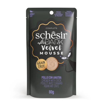Schesir After Dark Velvet Mousse Tavuklu ve Ördekli Yetişkin Kedi Yaş Maması 80 Gr Schesir After Dark Velvet Mousse Tavuklu ve Ördekli Yetişkin Kedi Yaş Maması 80 Gr