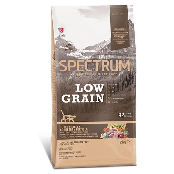 Spectrum Düşük Tahıllı Hindili Ördekli ve Yaban Mersinli Yetişkin Kedi Maması 2 Kg Spectrum Düşük Tahıllı Hindili Ördekli ve Yaban Mersinli Yetişkin Kedi Maması 2 Kg