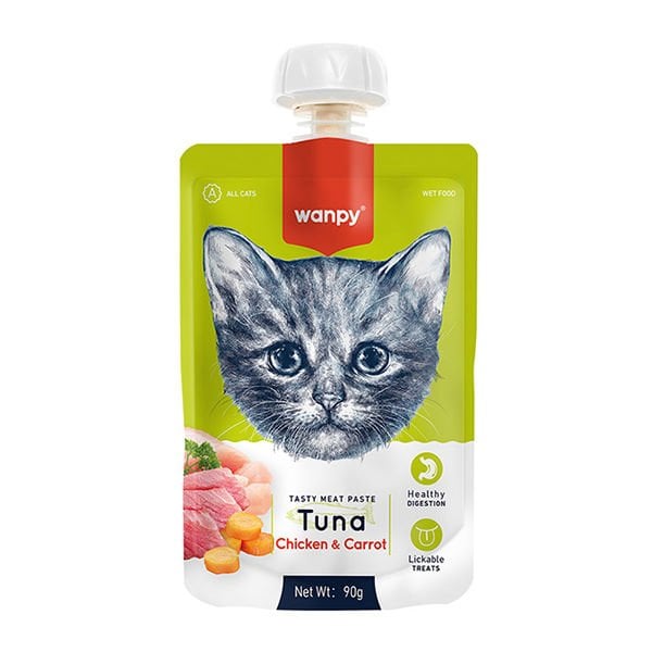 Wanpy Taze Ton Balıklı ve Tavuklu Et Ezmesi Doğal Kedi Ödülü 90 Gr Wanpy Taze Ton Balıklı ve Tavuklu Et Ezmesi Doğal Kedi Ödülü 90 Gr